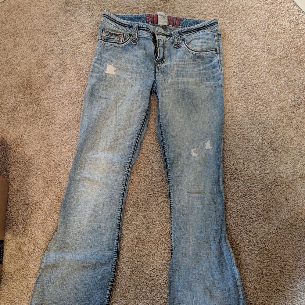 Distressed Boot Cut Light Blue Hydraulic Jeans